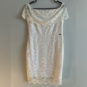 Guess Sleeveless Dress, White, Size M